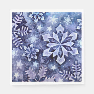 Blue Snöflingor Pappersservett