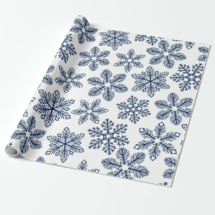 Blue snöflingor presentpapper