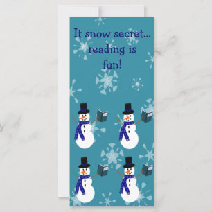 Blue Snöflingor Reading Snögubbe Bokmärken