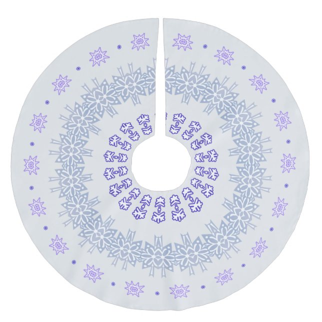 Blue Snöflingor Ring Julgransmatta Borstad Polyester (Framsidan)