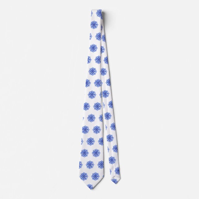 Blue Snöflingor Tie Slips (Framsida)
