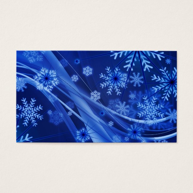 Blue Snöflingor Visitkort (Framsidan)