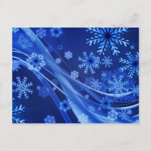 Blue Snöflingor Vykort