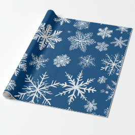 Blue Snöflingor Winter Presentpapper