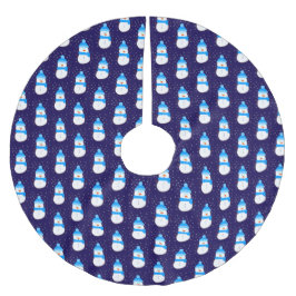 Blue Snögubbe i Flurry Julgransmatta Borstad Polyester