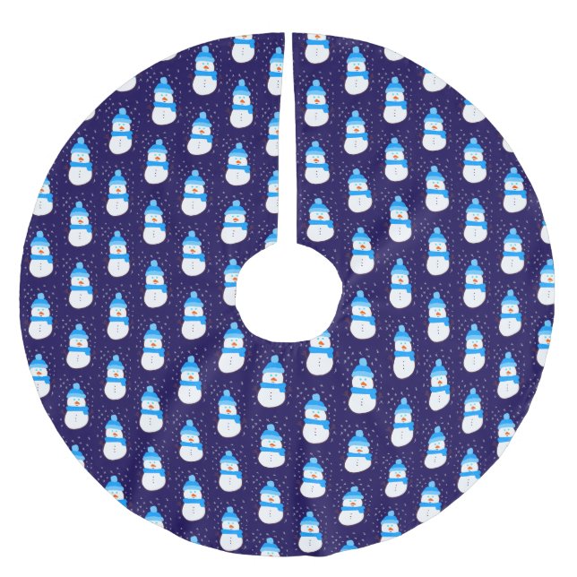 Blue Snögubbe i Flurry Julgransmatta Borstad Polyester (Framsidan)