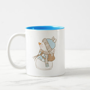 Blue Snögubbe Mugg