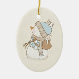 Blue Snögubbe Ornament