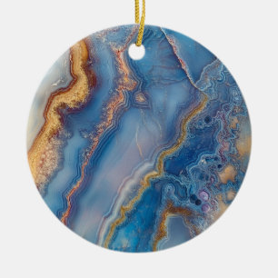 Blue Snöre Agate Julgransprydnad Keramik