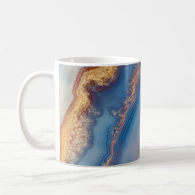 Blue Snöre Agate Kaffemugg (Vänster)