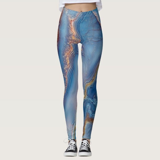 Blue Snöre Agate Leggings (Framsida)