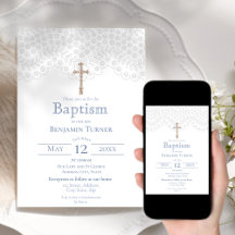 Blue Snöre | Baptism-inbjudan