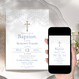 Blue Snöre | Baptism-inbjudan Inbjudningar