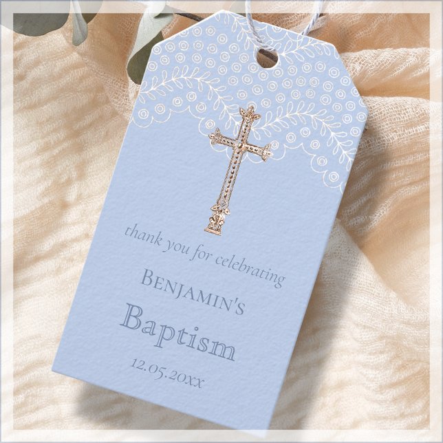 Blue Snöre | Baptism | Märkre för favoriter i Tack Presentetikett (Skapare uppladdad)