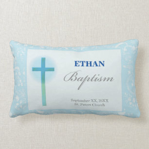 Blue Snöre Boy Baptism Lumbarkudde