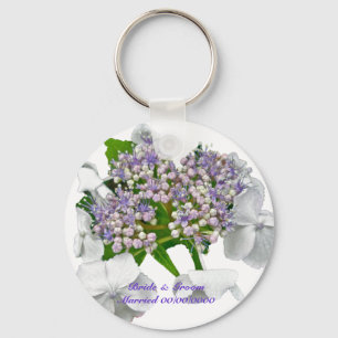Blue Snöre Hydrangea Bröllop Keychain Nyckelring
