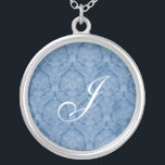 Blue Snöre Monogram Sterling silver Necklace Silverpläterat Halsband<br><div class="desc">Vacker Snöre Sterling silver Necklace - färg kan bytas ut mot bakgrund. Underbar som bröllopsförmån,  bröllop-gåva,  födelsedagspresent eller helgdag.</div>