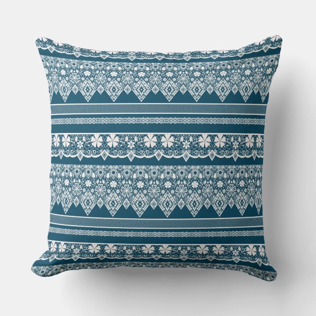 Blue snöre mönster . kudde (Framsida)