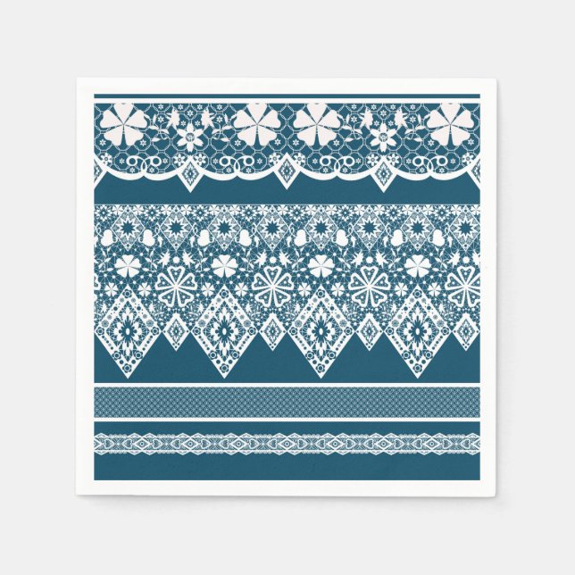 Blue snöre mönster . pappersservett (Framsidan)