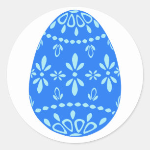 Blue Snöre Påskägg Stickers Runt Klistermärke