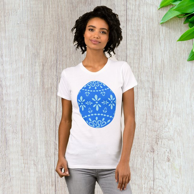 Blue Snöre Påskägg Womens T-Shirt (Skapare uppladdad)