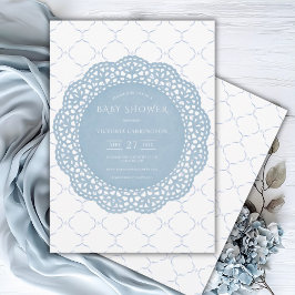 Blue Snöre Vintage Baby Shower Inbjudningar