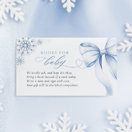 Blue Snowflake Baby Shower Books for Baby Tilläggskort
