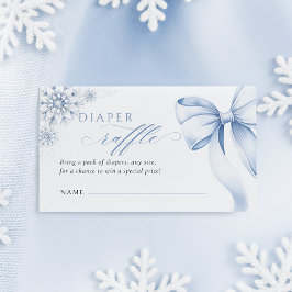 Blue Snowflake Baby Shower Diaper Raffle Tilläggskort