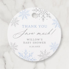 Blue Snowflake Baby Shower Tack Snö Mycket Gåvor Etiketter