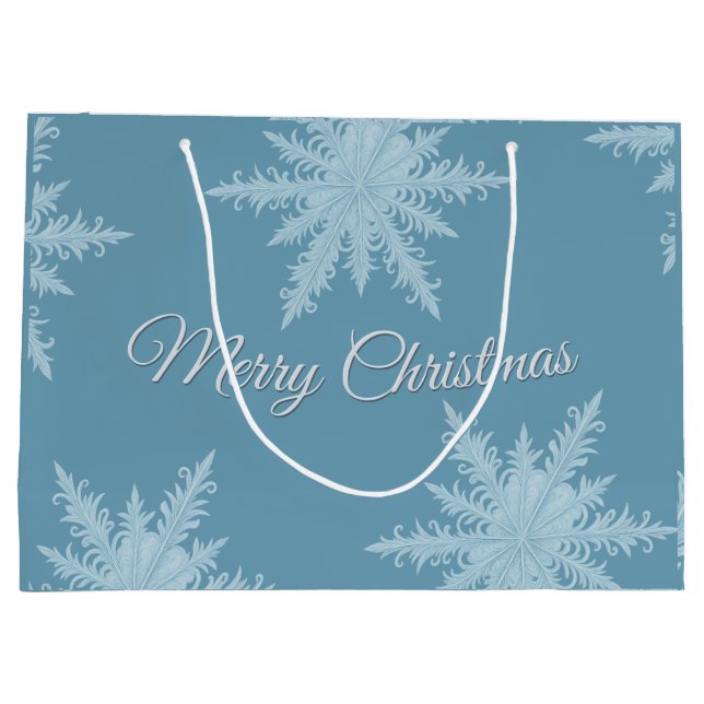 Blue Snowflake Christmas Gift Bag (Baksidan)
