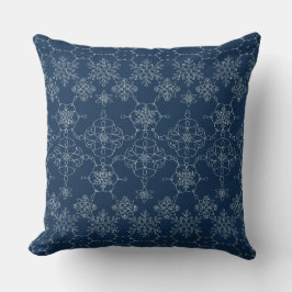 BLUE SNOWFLAKE DESIGN KUDDE