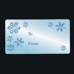 Blue Snowflake Gift Märkre, Gift-etikett Fraktsedel<br><div class="desc">Söt Blue snöflingor på en helgdag presentetikett. En originalutformning av Gingezel.</div>