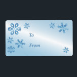 Blue Snowflake Gift Märkre, Gift-etikett Fraktsedel<br><div class="desc">Söt Blue snöflingor på en helgdag presentetikett. En originalutformning av Gingezel.</div>