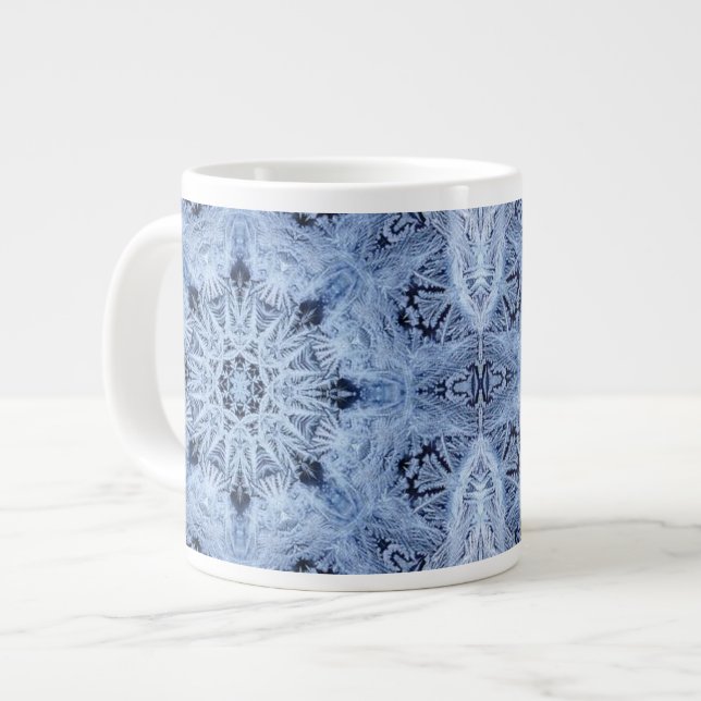 Blue Snowflake Jumbo Mugg (Framsida vänster)