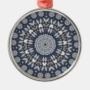 Blue Snowflake Kaleidoscope Julgransprydnad Metall