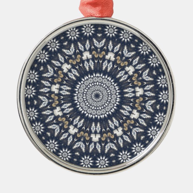Blue Snowflake Kaleidoscope Julgransprydnad Metall (Framsidan)
