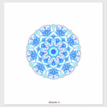 Blue Snowflake Mandala Boho Vinyl Sticker