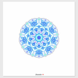 Blue Snowflake Mandala Boho Vinyl Sticker Klistermärken