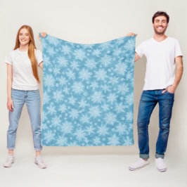 Blue Snowflake Mönster Fleecefilt