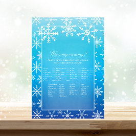 Blue Snowflake som är min Mamma Baby Shower Game Inbjudningar