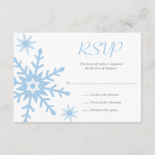 Blue Snowflake Star of David Bat mitzvah OSA Kort