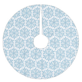 Blue Snowflake Träd Skirt Julgransmatta Borstad Polyester