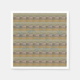 Blue snowflake waves on the Seashore Pappersservett