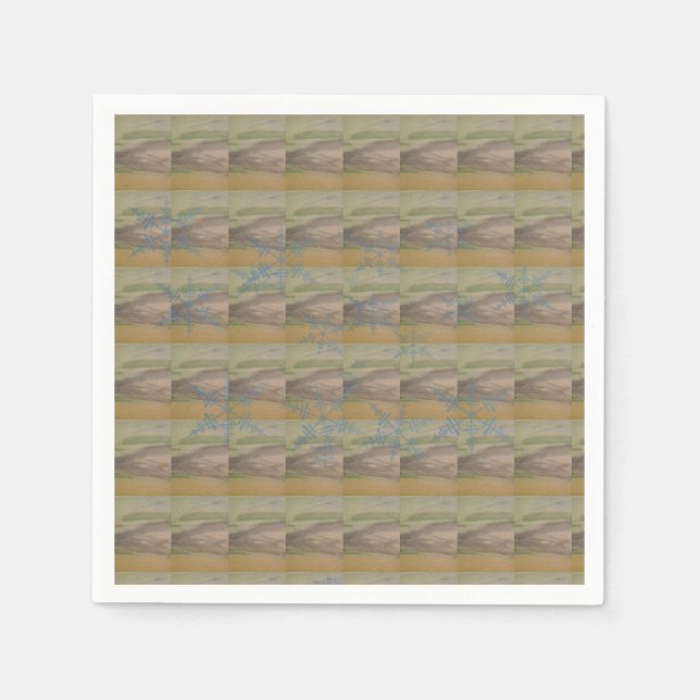 Blue snowflake waves on the Seashore Pappersservett (Framsidan)