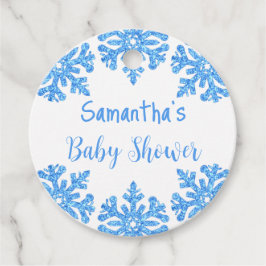 Blue Snowflake Winter Boy Shower Gåvor Etiketter