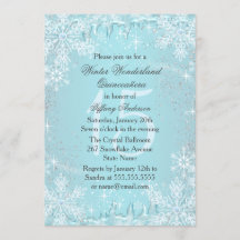 Blue Snowflake Winter Wonderland Quinceanera