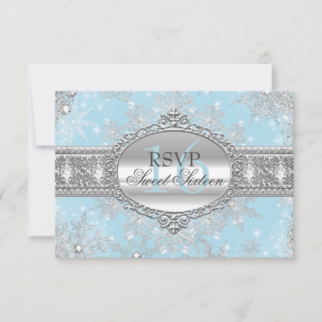 Blue Snowflake Winter Wonderland Sweet 16 OSA (Framsida)