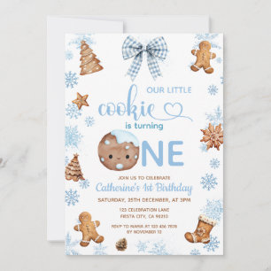 Blue Snowflakes Cookies fyller ett Inbjudningar