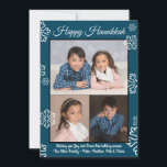 Blue Snowflakes - Hanukkah Photo Flat Julkort<br><div class="desc">Blue Snowflakes - Hanukkah Photo Flat</div>