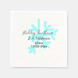 Blue snowflakes holiday camping house place date pappersservett